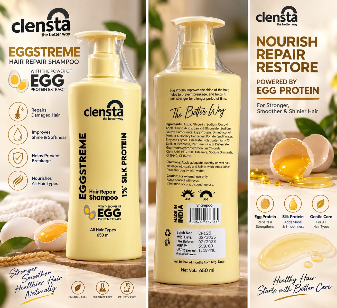 CLENSTA HAIR REPAIR SHAMPOO