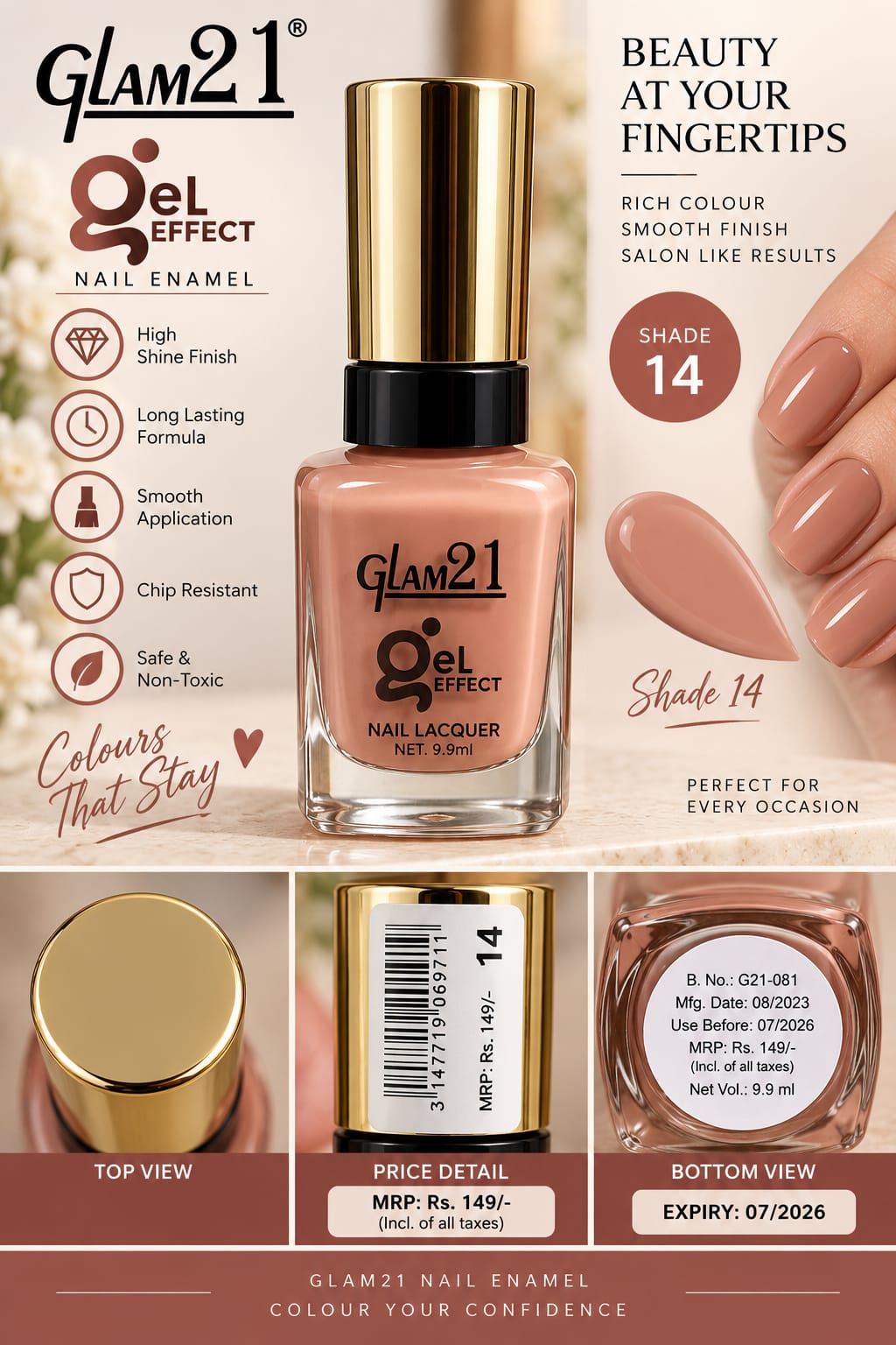 GLAM21 NAIL ENAMEL, NAIL POLISH