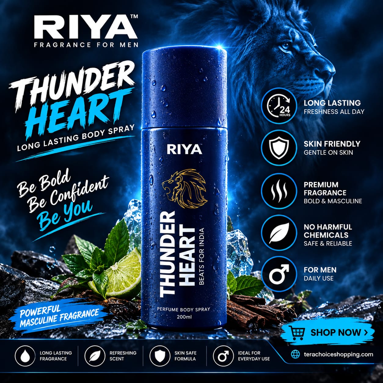 thunder heart long lasting body spray