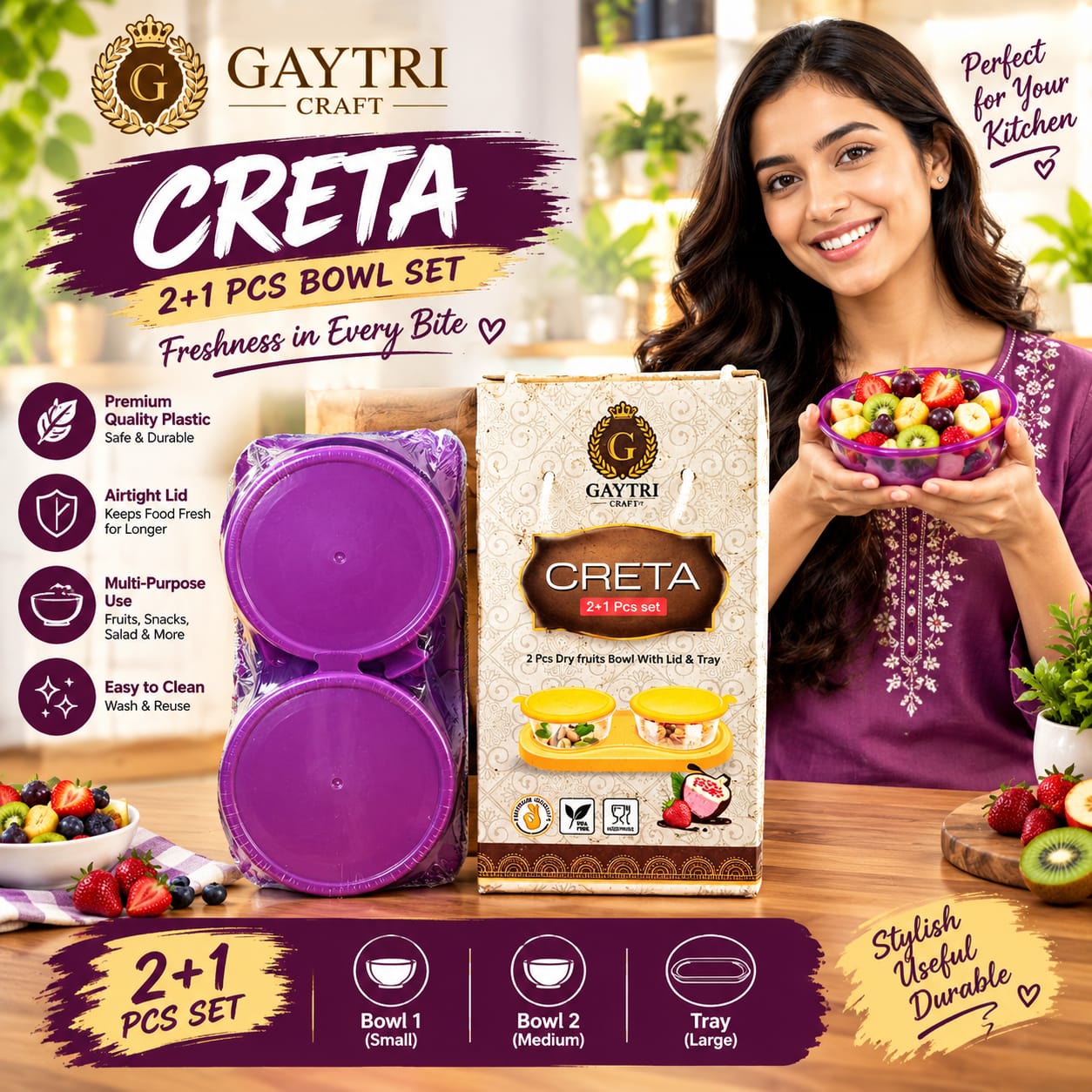creta 2=-1 pcs  bowl set