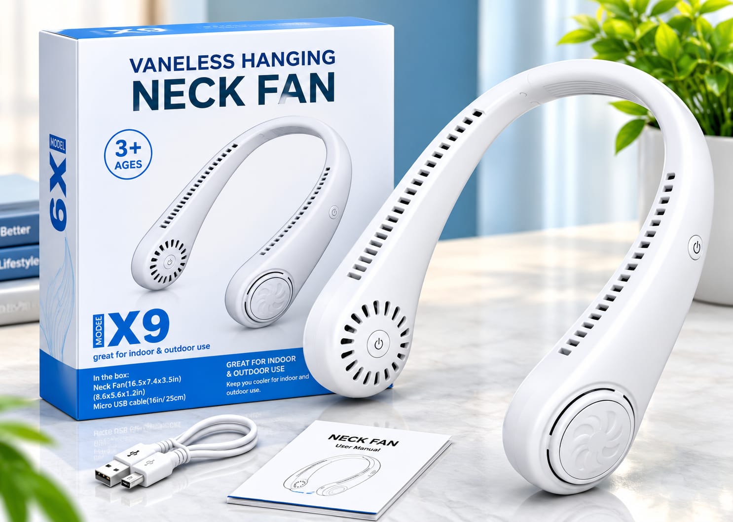 neck fan vanelss hanging