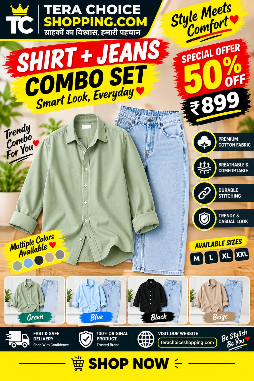 men shirt $ pant  combo