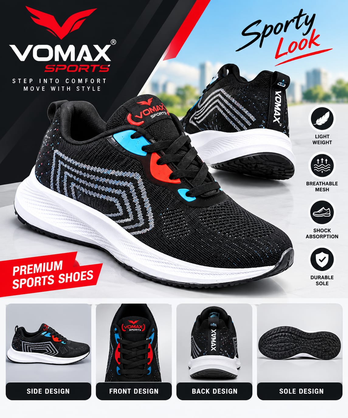 vomax sports step into comfort move with style