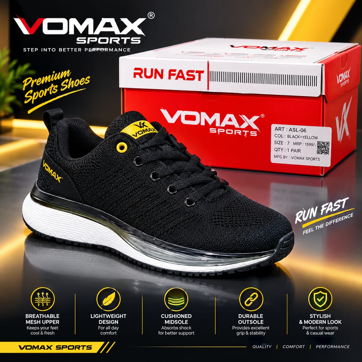 vomax sports step into comfort move with style