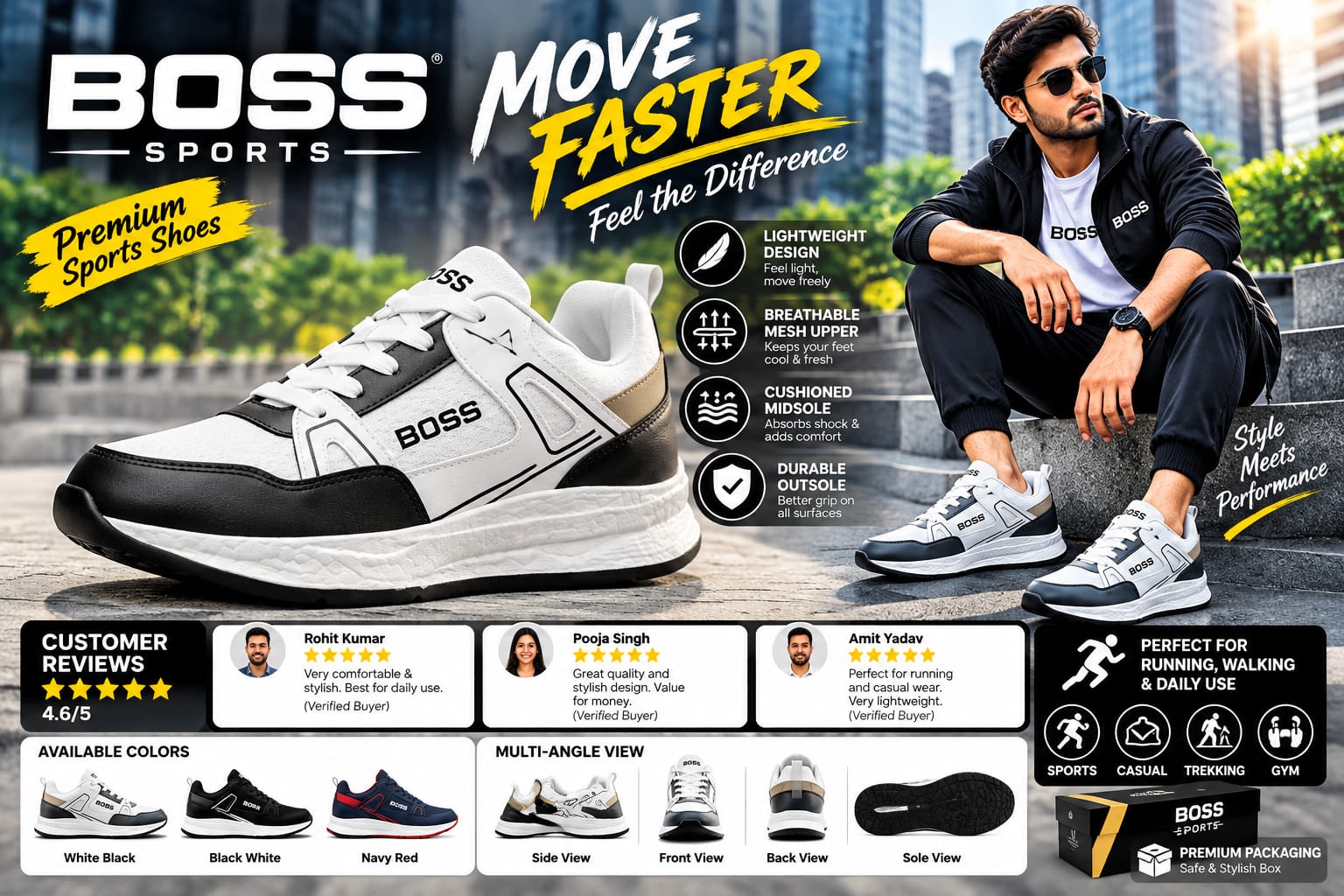 boss sports step into comfort move with style