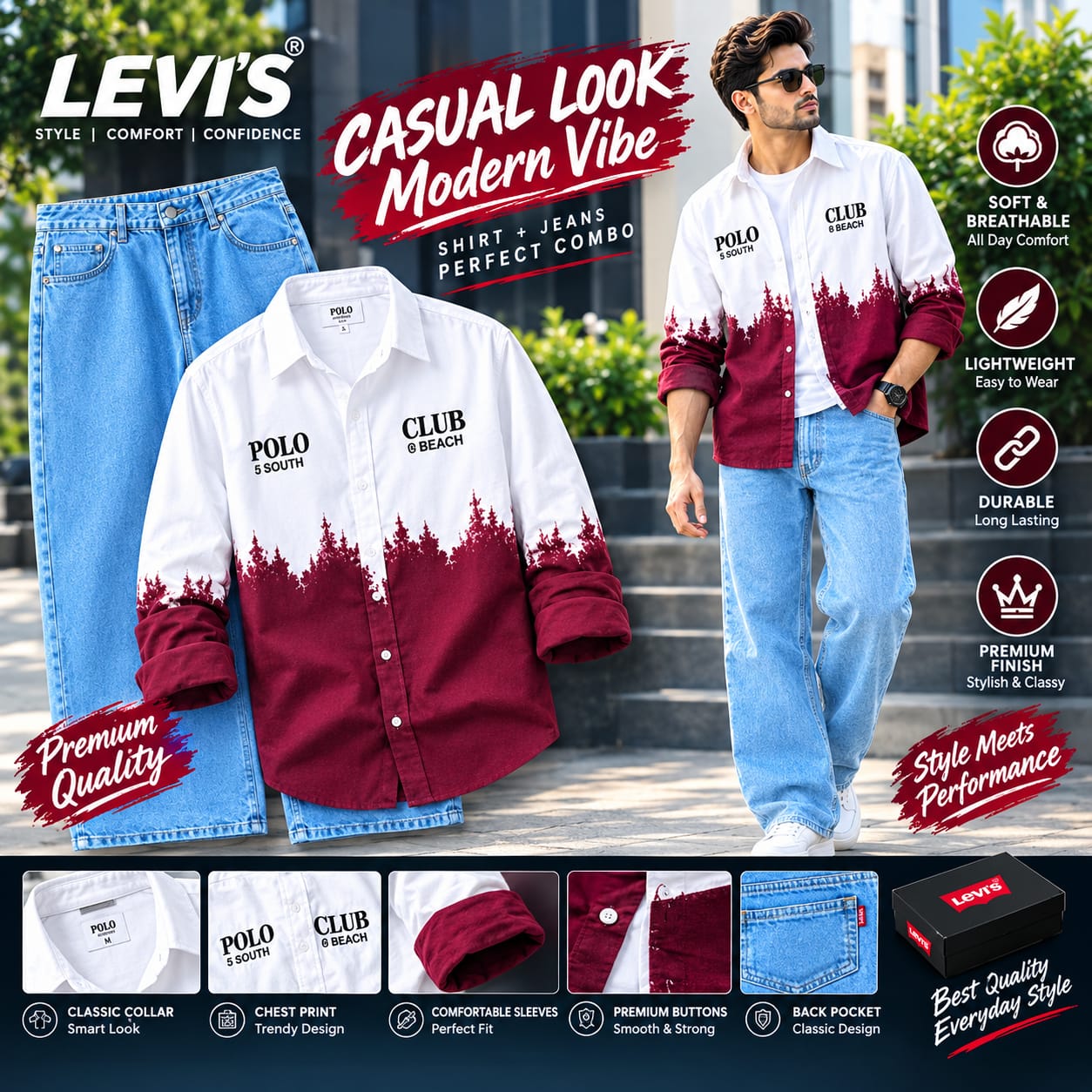levis casual look modren vibe  combo