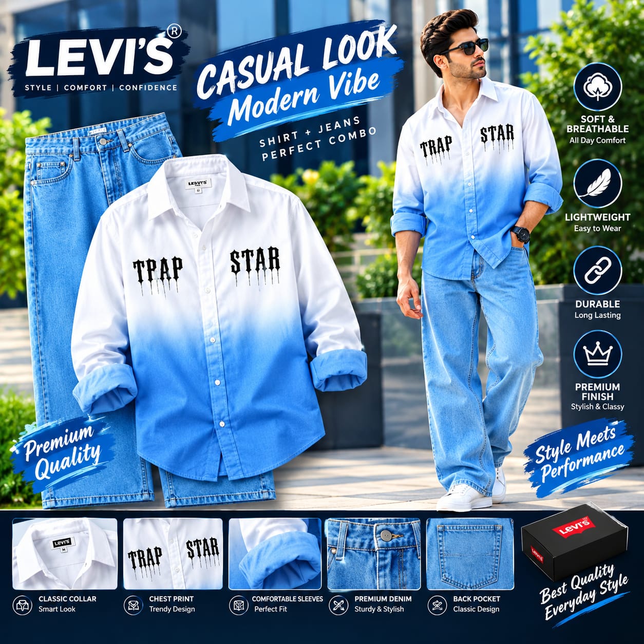levis casual look modren vibe  combo