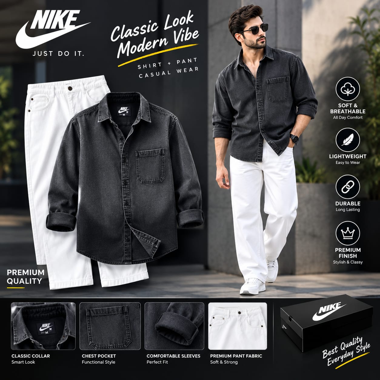 levis casual look moden vibe  combo shirt jeans