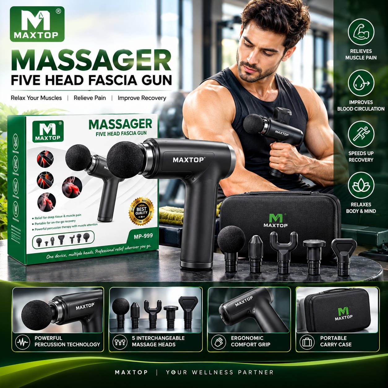 messager five head fascia gun