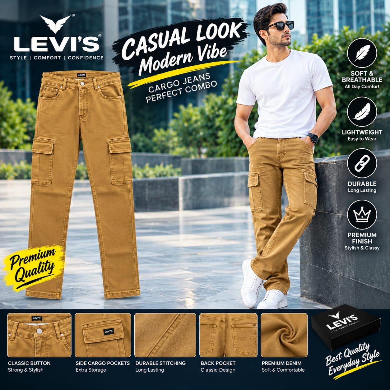 casual look modderm vibe  cargo jeans perfect