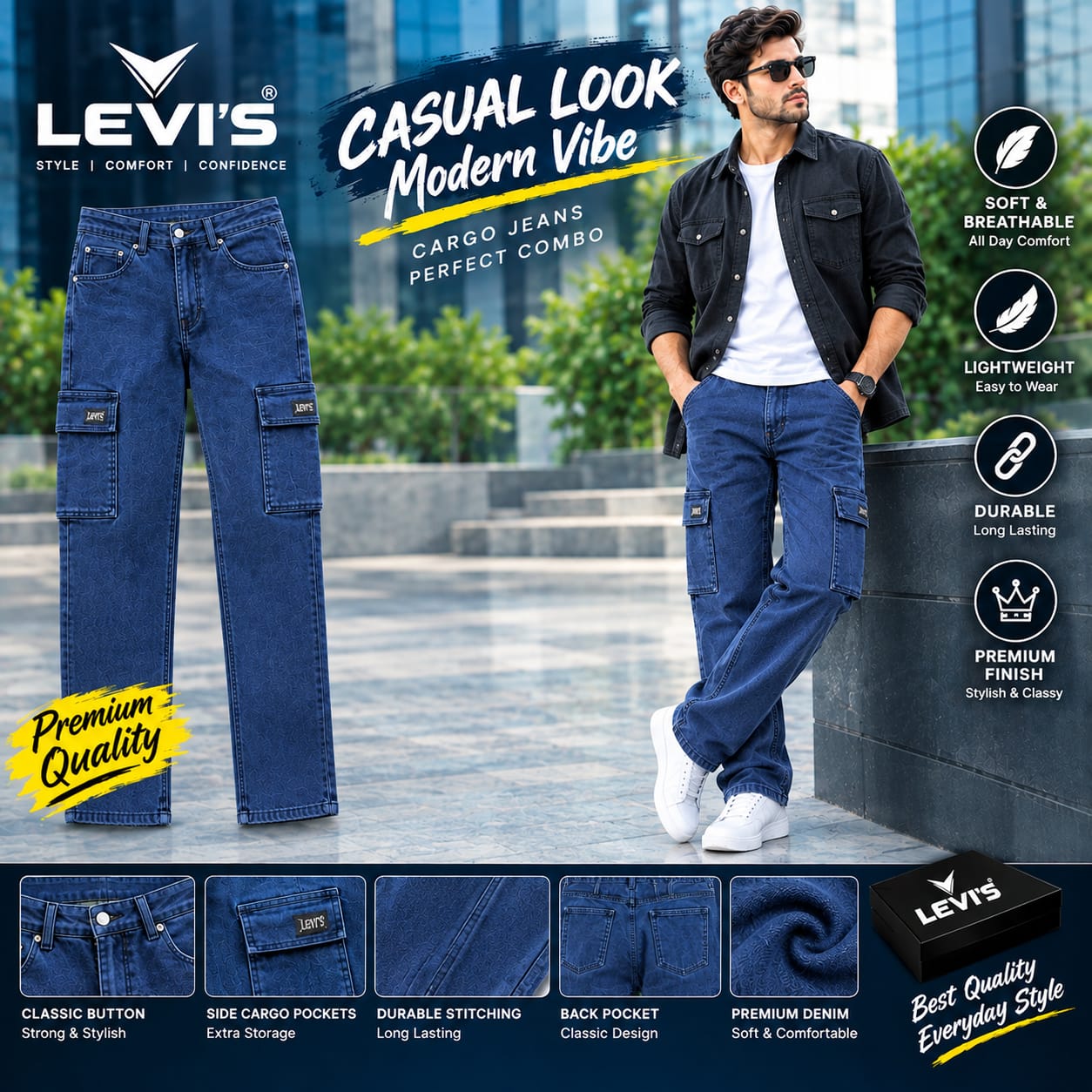 casual look modderm vibe  cargo jeans perfect