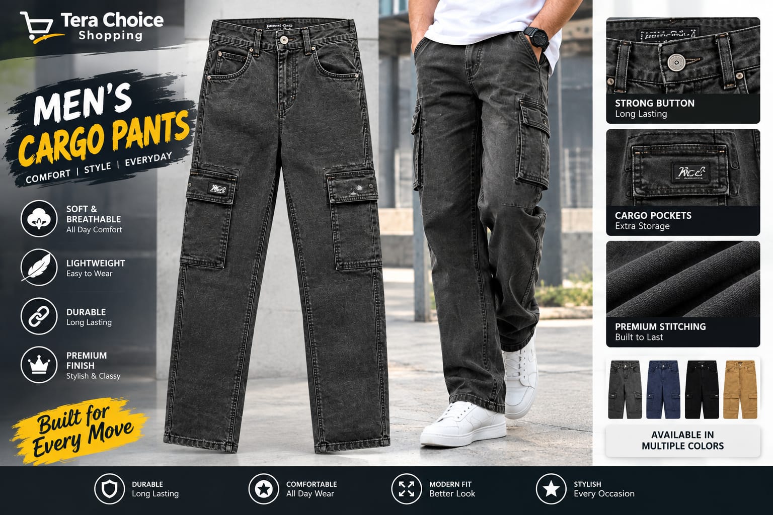 casual look modderm vibe  cargo jeans perfect