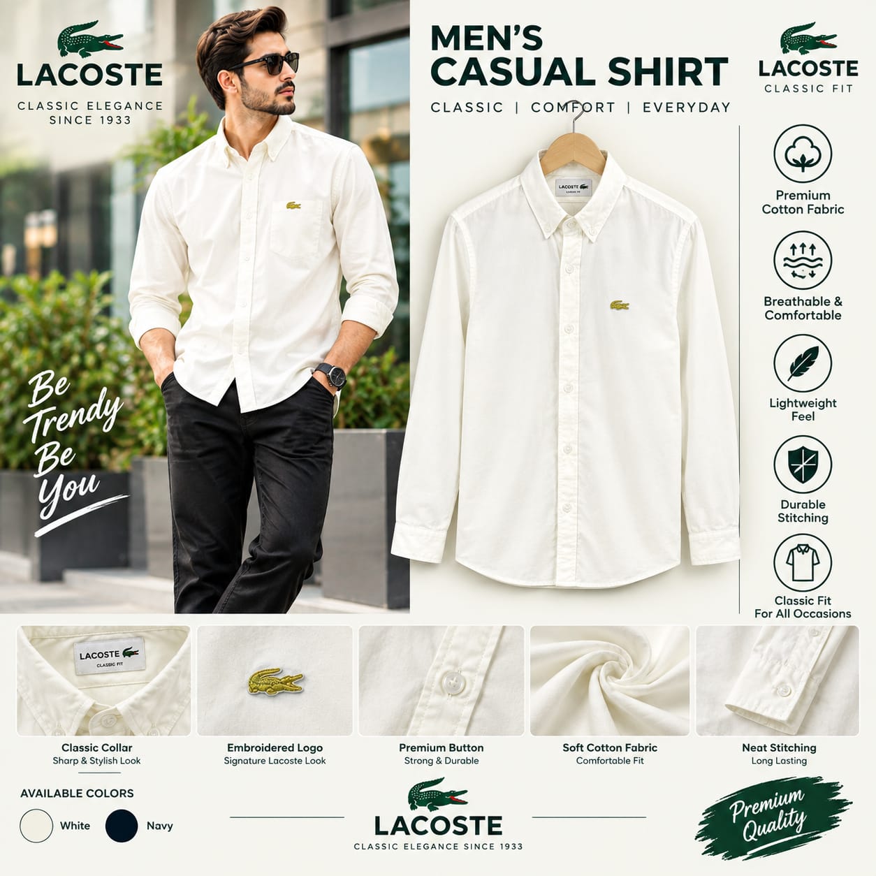 men casual shirt  lacoste