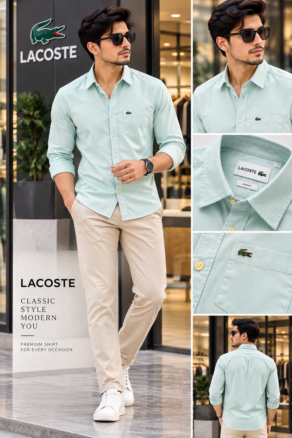lacoste men shirt classic style modern