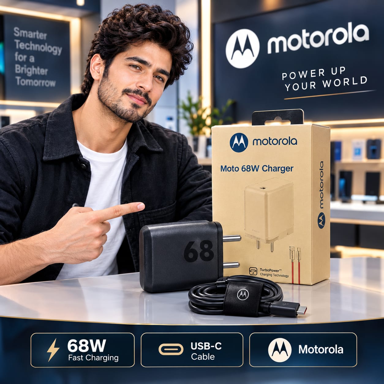 motorolo 68w chager  power