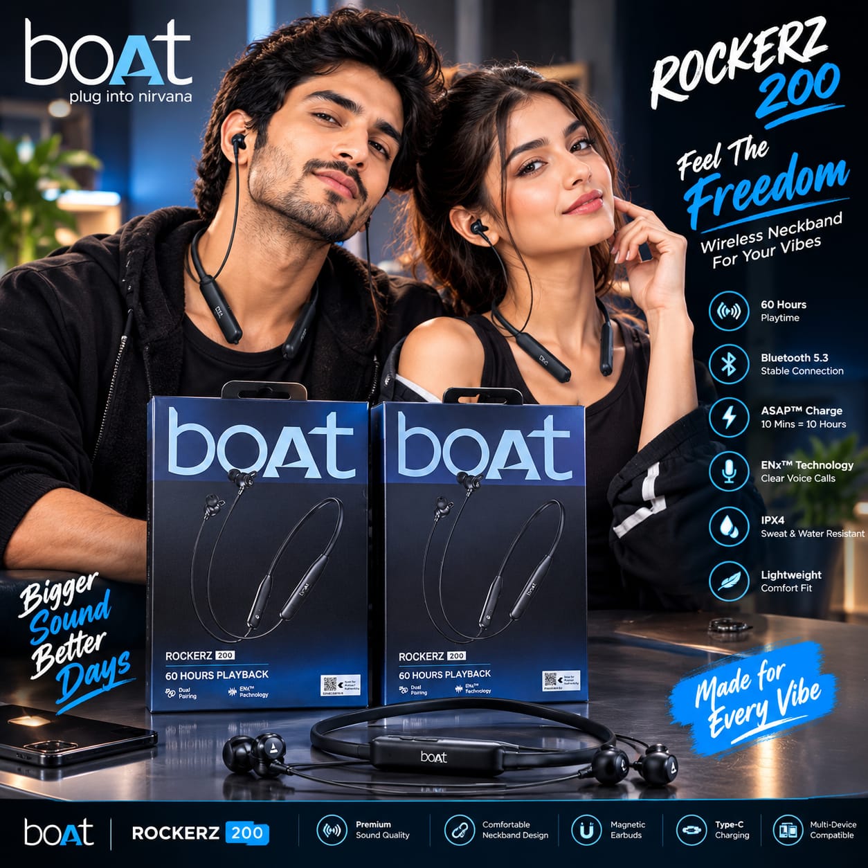 boat rockerz  feei the 200 freedon