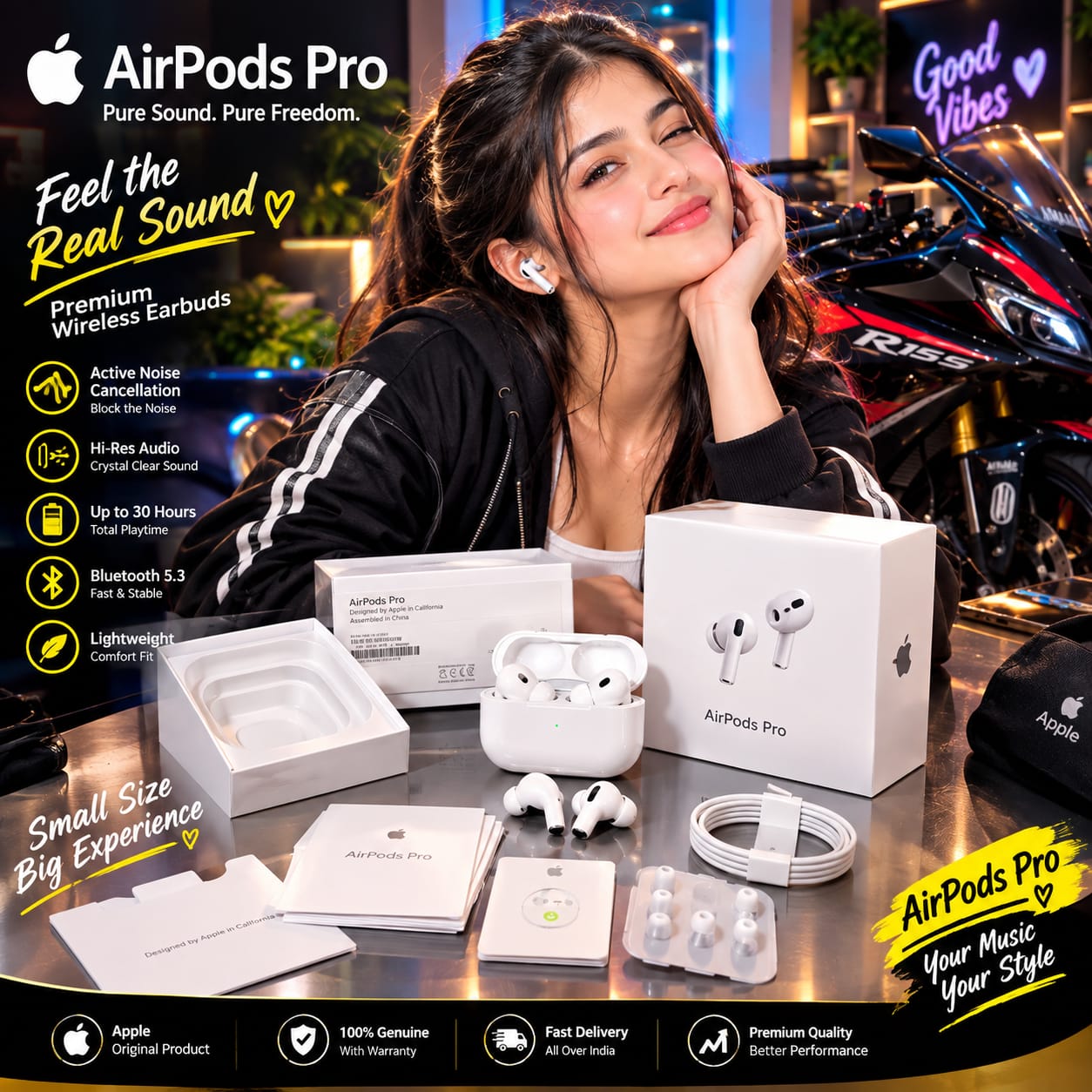air podspro 3 feel real sound 1 year warranty