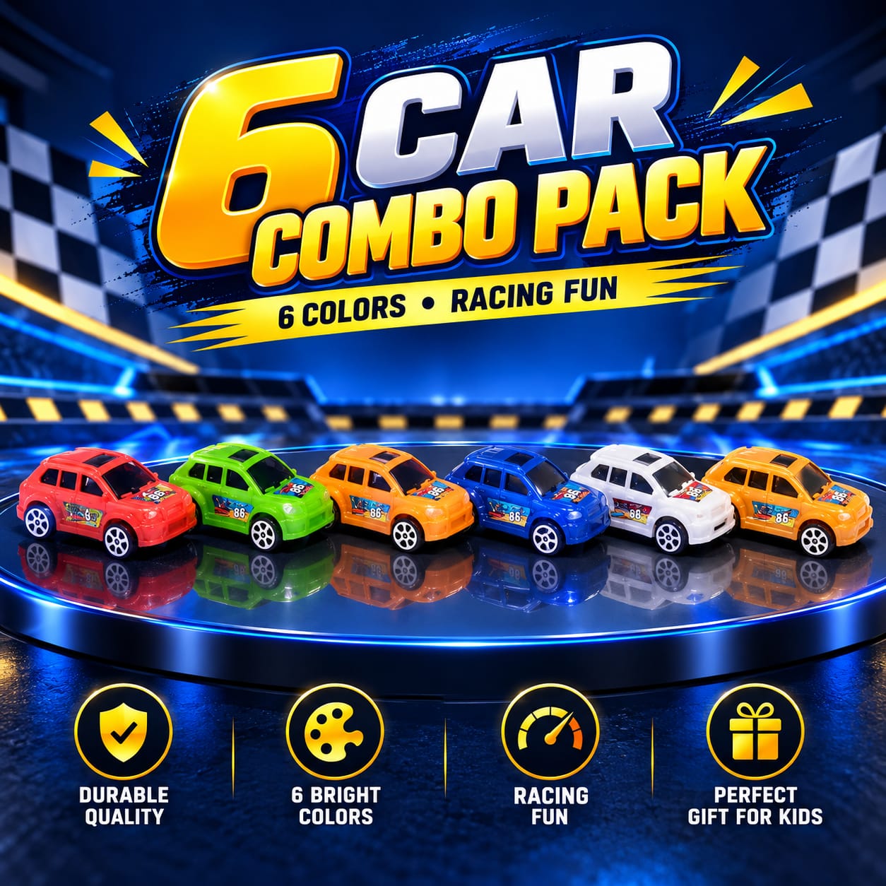 6car combo packe  6 colors racing run